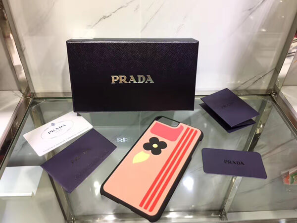 PRADA 2017新作 プラダコピー ケース ラバー iPhone 7 PETALO+NERO/1ZH035_2BG4_F046J